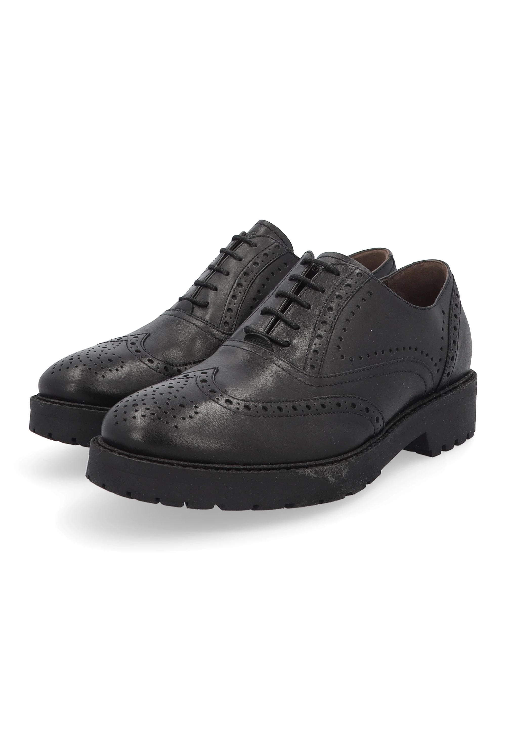 Stringate donna Nero Giardini in pelle con lavorazione a laser I411450D